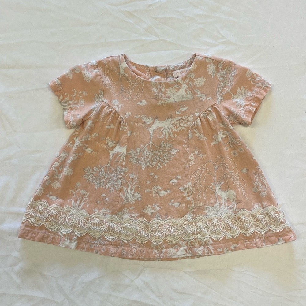 Shabby Chic Blush Floral‎ Kids Blouse